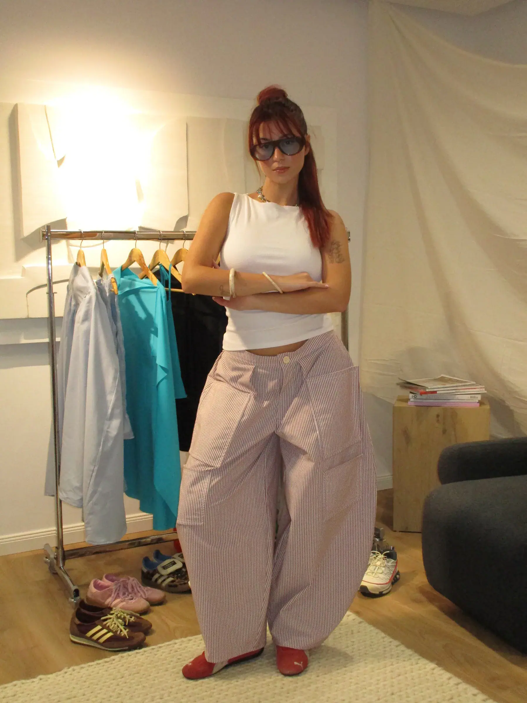 Striped Parachute Pants image 1